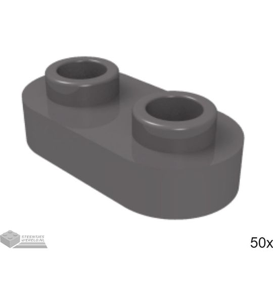 50x LEGO 35480 Donker blauwgrijs, Plaat aangepast, 50 stuks