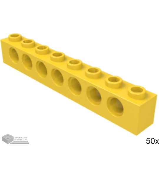 50x LEGO 3702 Technic steen Geel, 50 stuks