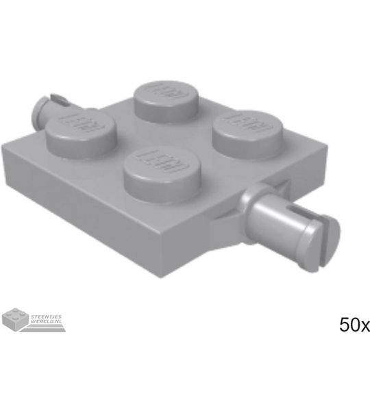 50x LEGO 4600 Licht blauwgrijs, Plaat aangepast, 50 stuks