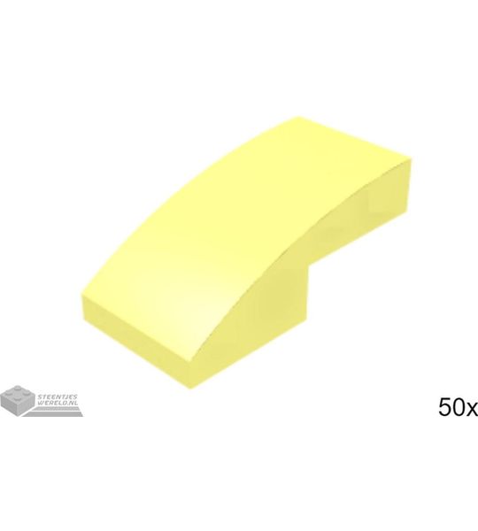 50x LEGO 11477 Dakpan gebogen Fel lichtgeel, 50 stuks