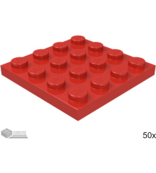 50x LEGO 3031 Plaat 4x4 Rood, 50 stuks