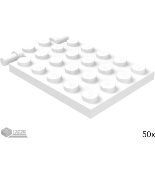 50x LEGO 92099 Wit, Plaat aangepast, 50 stuks
