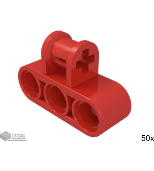 50x LEGO 63869 Technic connector Rood, 50 stuks