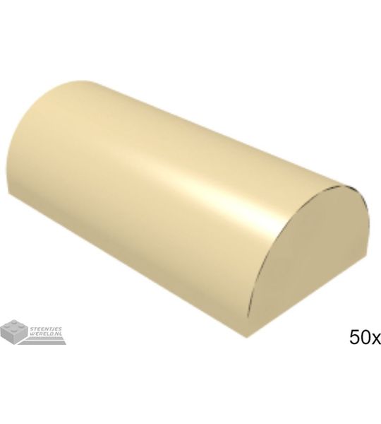 50x LEGO 6192 Dakpan gebogen Tan, 50 stuks