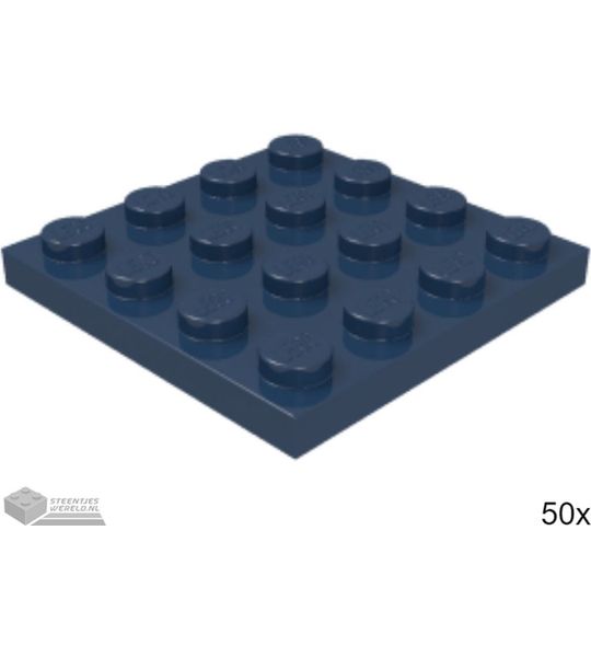 50x LEGO 3031 Plaat 4x4 Donkerblauw, 50 stuks
