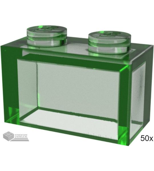 50x LEGO 3065 Steen Doorzichtig fel groen, 50 stuks