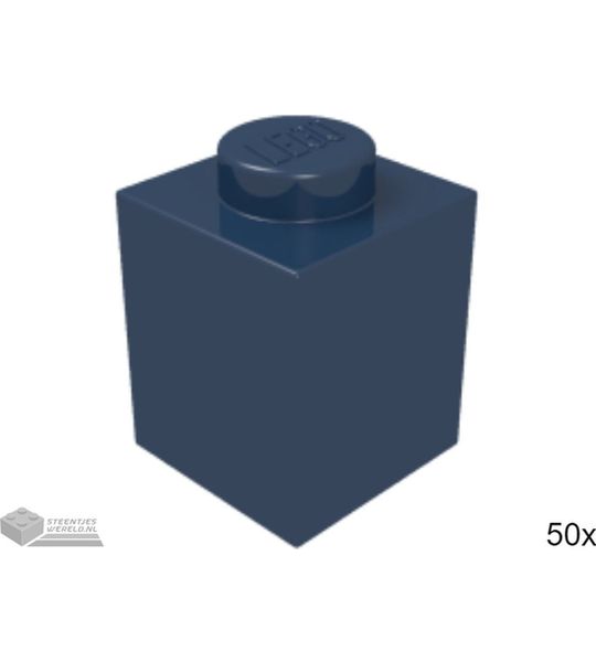 50x LEGO 3005 Steen 1x1 Donkerblauw, 50 stuks