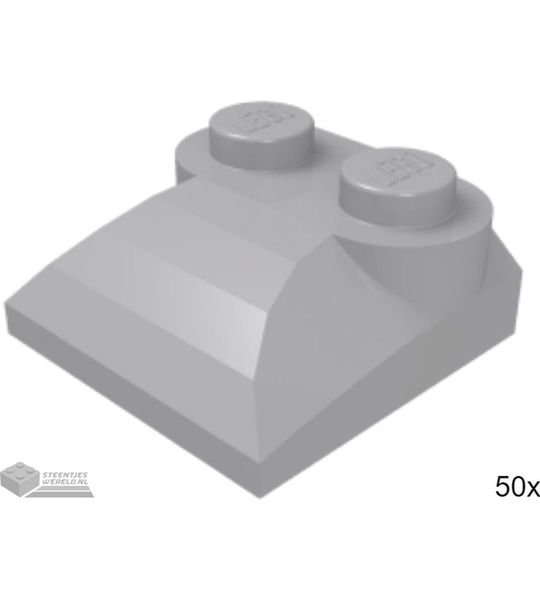 50x LEGO 47457 Dakpan gebogen Licht blauwgrijs, 50 stuks
