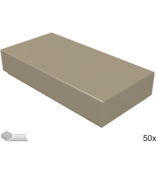 50x LEGO 3069b Tegel 1 x 2 Donker tan, 50 stuks