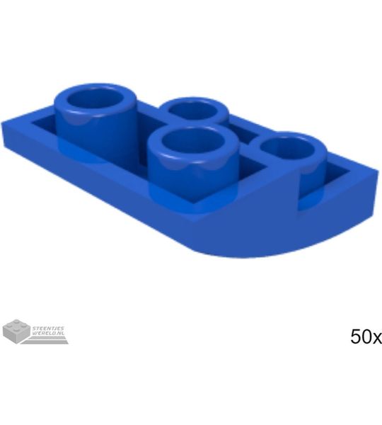 50x LEGO 32803 Dakpan gebogen Blauw, 50 stuks