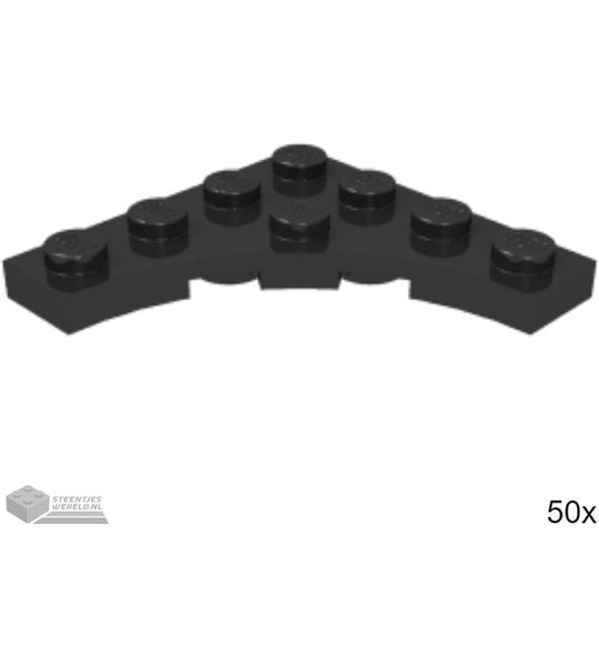 50x LEGO 35044 Zwart, Plaat aangepast, 50 stuks