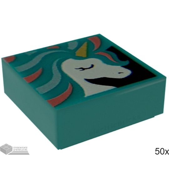 50x LEGO 3070bpb135 Donker Turquoise, 50 stuks