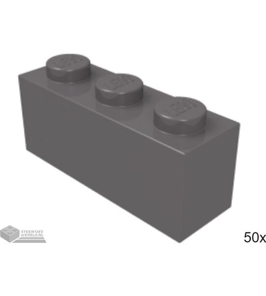 50x LEGO 3622 Steen 1x3 Donker blauwgrijs, 50 stuks