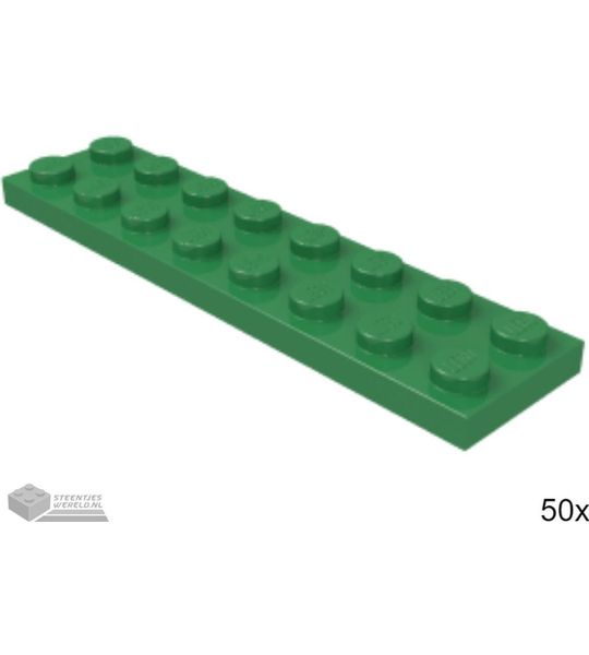 50x LEGO 3034 Plaat 2x8 Groen, 50 stuks