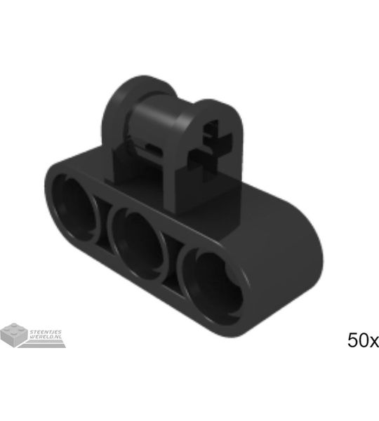 50x LEGO 63869 Technic connector Zwart, 50 stuks