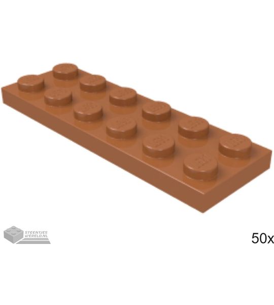 50x LEGO 3795 Plaat 2x6 Donker oranje, 50 stuks