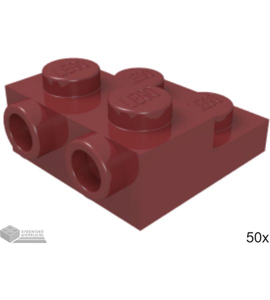 50x LEGO 99206 Donkerrood, Plaat aangepast, 50 stuks
