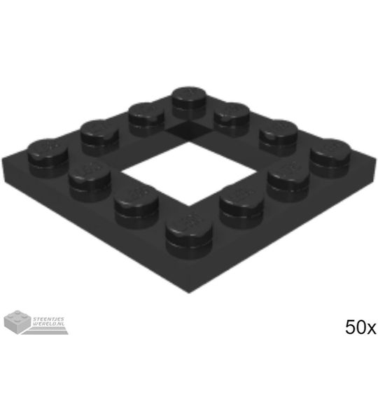50x LEGO 64799 Zwart, Plaat aangepast, 50 stuks