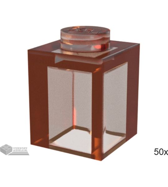 50x LEGO 3005 Steen 1x1 Doorzichtig oranje, 50 stuks