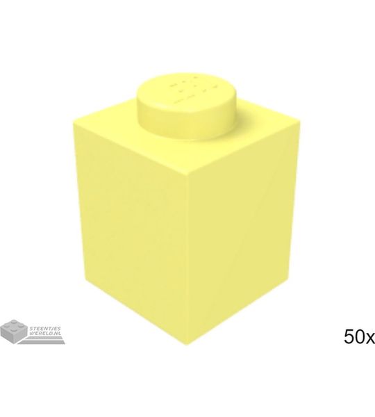 50x LEGO 3005 Steen 1x1 Fel lichtgeel, 50 stuks