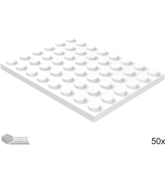 50x LEGO 3036 Plaat 6x8 Wit, 50 stuks