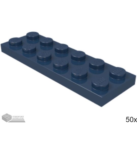 50x LEGO 3795 Plaat 2x6 Donkerblauw, 50 stuks