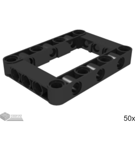 50x LEGO 64179 Technic arm Zwart, 50 stuks