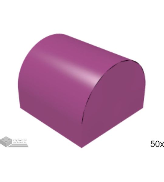 50x LEGO 49307 Dakpan gebogen Magenta, 50 stuks
