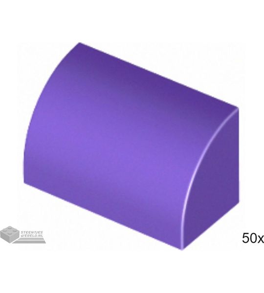 50x LEGO 37352 Dakpan gebogen Donkerpaars, 50 stuks