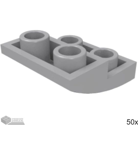 50x LEGO 32803 Dakpan gebogen Licht blauwgrijs, 50 stuks