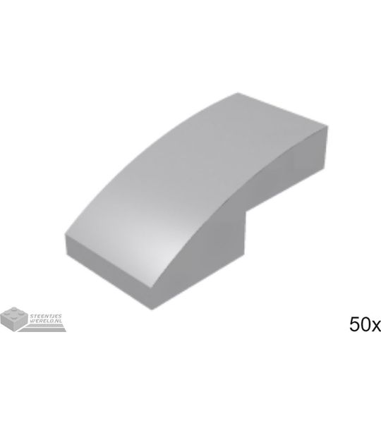 50x LEGO 11477 Dakpan gebogen Licht blauwgrijs, 50 stuks