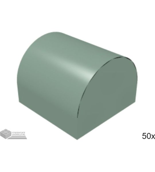 50x LEGO 49307 Dakpan gebogen Zandgroen, 50 stuks