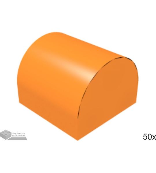 50x LEGO 49307 Dakpan gebogen Oranje, 50 stuks