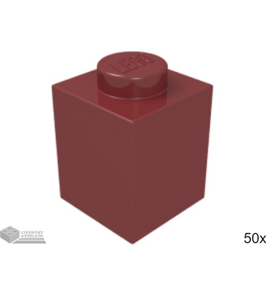 50x LEGO 3005 Steen 1x1 Donkerrood, 50 stuks