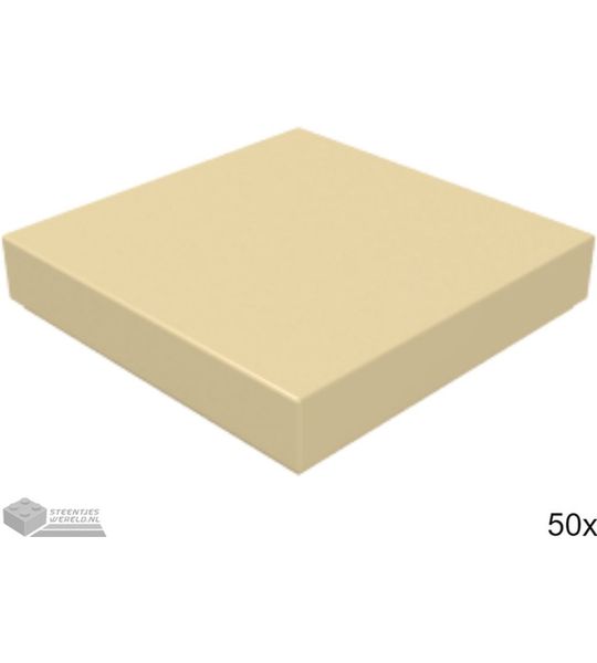 50x LEGO 3068b Tegel 2x2 Tan, 50 stuks