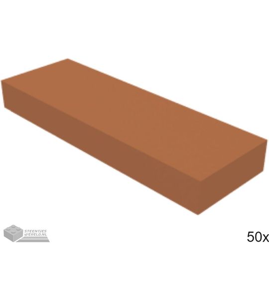 50x LEGO 63864 Tegel 1x3 Donker oranje, 50 stuks