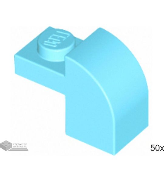 50x LEGO 6091 Dakpan gebogen Medium azuur, 50 stuks