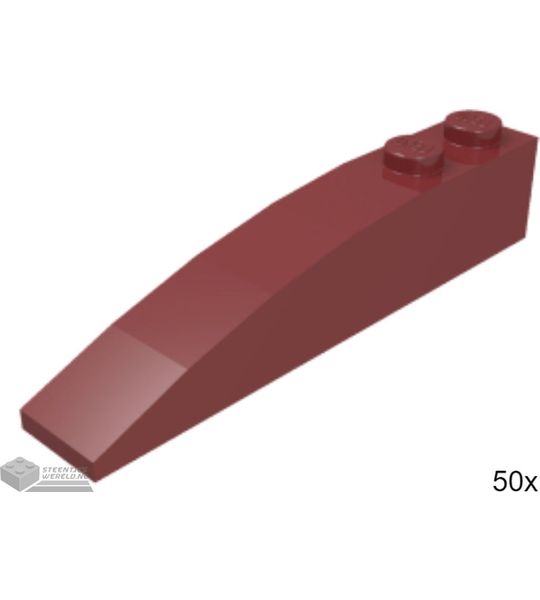 50x LEGO 42022 Dakpan gebogen Donkerrood, 50 stuks