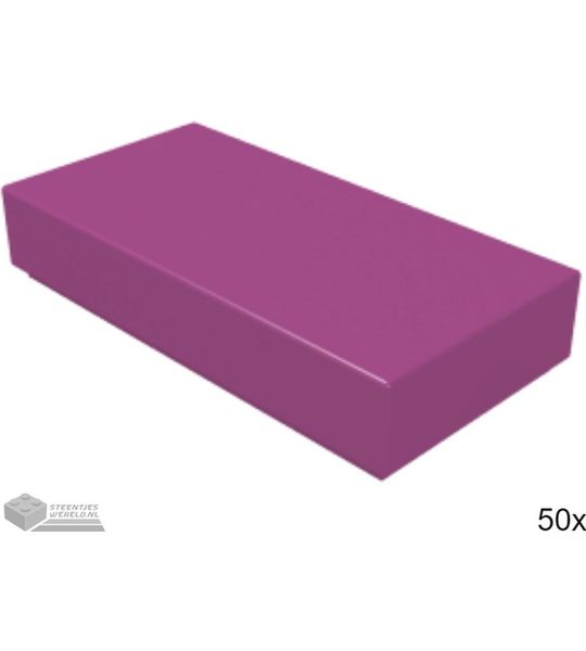 50x LEGO 3069b Tegel 1 x 2 Magenta, 50 stuks
