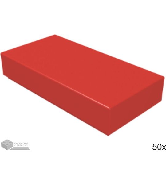 50x LEGO 3069b Tegel 1 x 2 Rood, 50 stuks