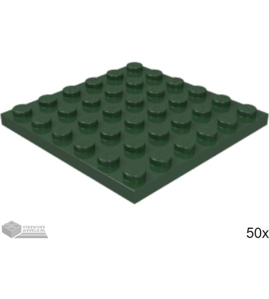 50x LEGO 3958 Plaat 6x6 Donkergroen, 50 stuks