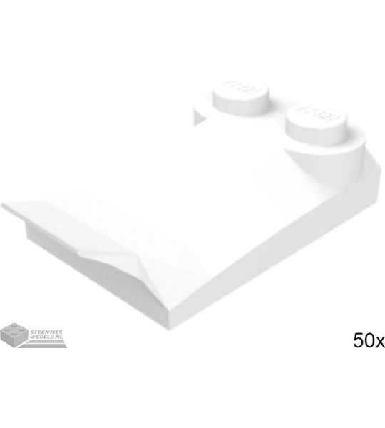 50x LEGO 47456 Dakpan gebogen Wit, 50 stuks