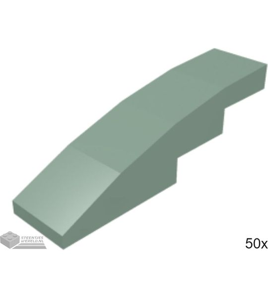 50x LEGO 61678 Dakpan gebogen Zandgroen, 50 stuks