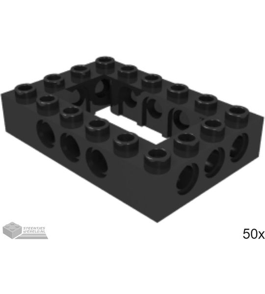 50x LEGO 32531 Technic steen Zwart, 50 stuks