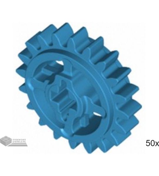 50x LEGO 69779 Technic tandwiel Donker azuur, 50 stuks