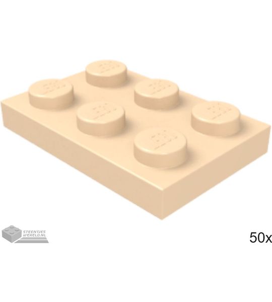 50x LEGO 3021 Plaat 2x3 Licht noga, 50 stuks