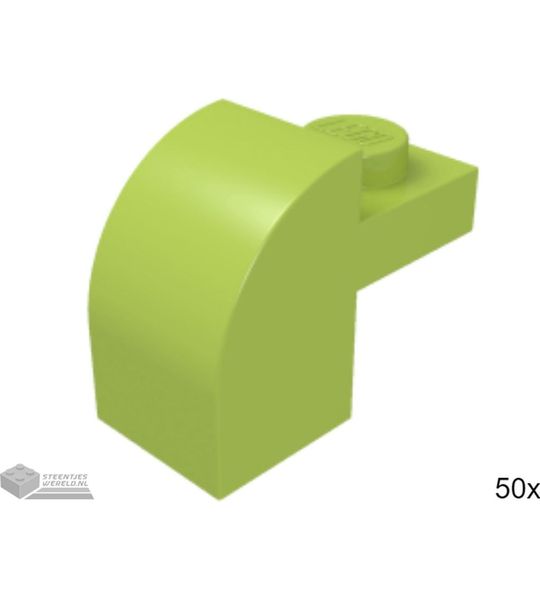 50x LEGO 6091 Dakpan gebogen Lime, 50 stuks