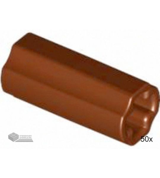 50x LEGO 6538c Technic connector Roodbruin, 50 stuks