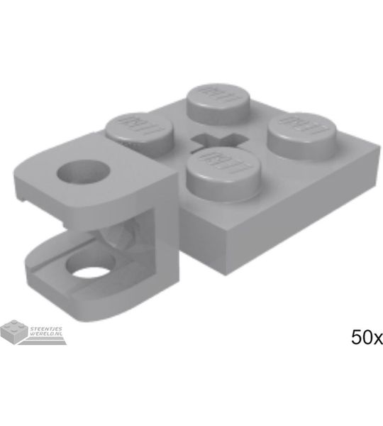 50x LEGO 63082 Licht blauwgrijs, Plaat aangepast, 50 stuks