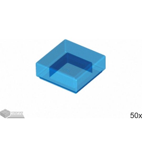 50x LEGO 3070b Tegel 1x1 Doorzichtig donkerblauw, 50 stuks